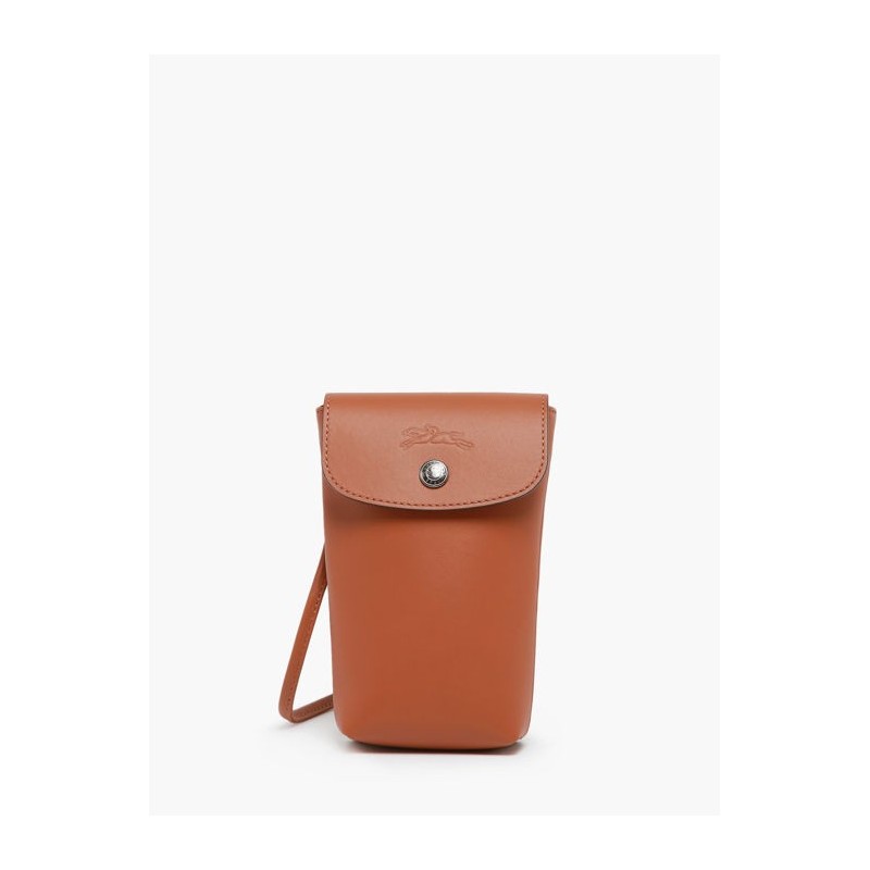 Étui téléphone Le Pliage Xtra cuir LONGCHAMP Cognac