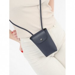 Étui téléphone Le Pliage Xtra cuir LONGCHAMP Navy