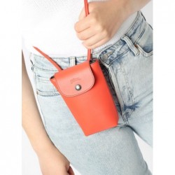 Étui téléphone Le Pliage Xtra cuir LONGCHAMP Orange