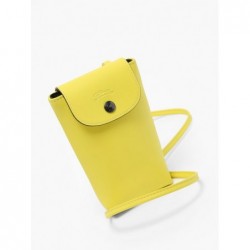 Étui téléphone Le Pliage Xtra cuir LONGCHAMP Citron