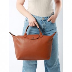 Sac porté main Le pliage xtra cuir LONGCHAMP Cognac