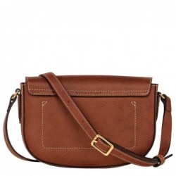 Longchamp Sac porté travers S Epure en cuir Brun