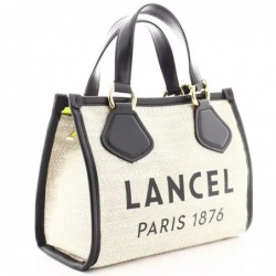 Lancel
Petit sac Summer Tote S toile et cuir Naturel Noir