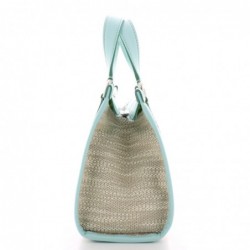 Lancel
Petit sac Summer Tote S toile et cuir Naturel Vert clair