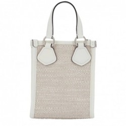 Lancel Mini cabas vertical Summer Tote en jute Naturel Blanc