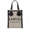 Lancel Mini cabas vertical Summer Tote en jute Naturel Noir