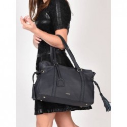 Sac shopping Tradition cuir ETRIER Marine