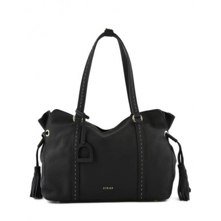 Sac shopping Tradition cuir ETRIER Noir