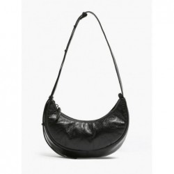 Sac bandoulière S Sosoomao cuir ETRIER Noir irise