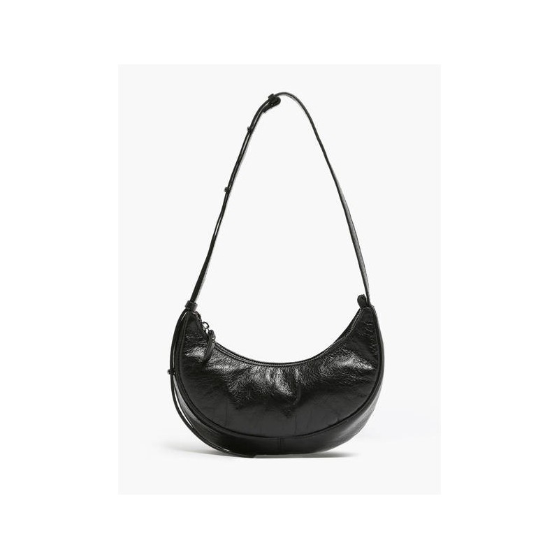 Sac bandoulière S Sosoomao cuir ETRIER Noir irise