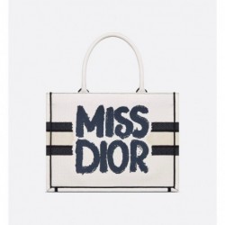 Sac Dior Book Tote Medium blanc