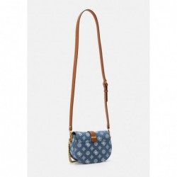 Guess KUBA MINI CROSSBODY FLAP Sac à main blue denim