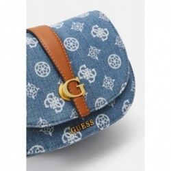 Guess KUBA MINI CROSSBODY FLAP Sac à main blue denim