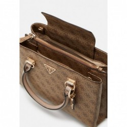 Guess NOELLE GIRLFRIEND SATCHEL Sac à main latte logo/brown